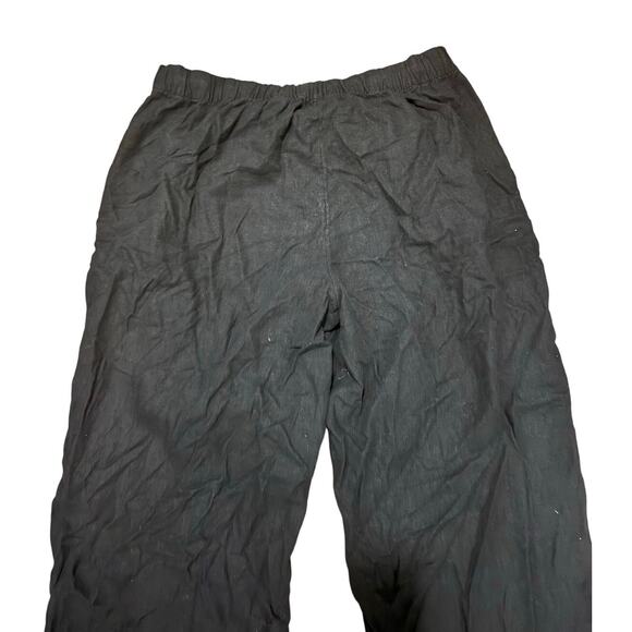 The Group Babaton Linen Blend Wide Leg Pants Black Large Pull On Minimalist - Picture 4 of 6